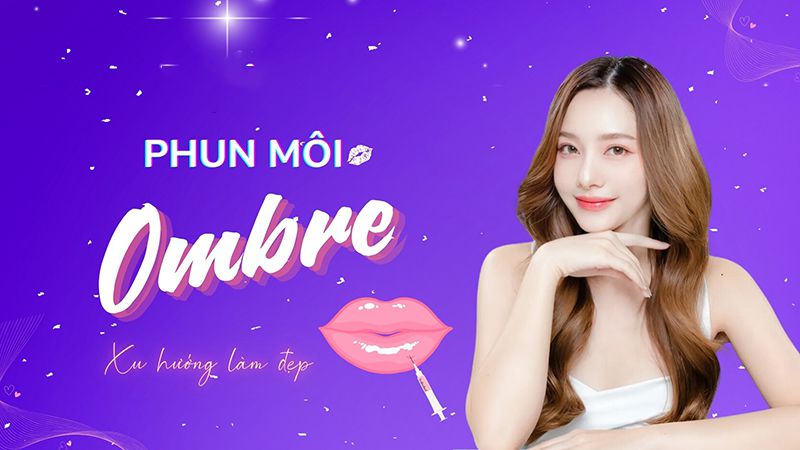 Kiểu phun môi Ombre giữ màu đậm ở phần diềm môi