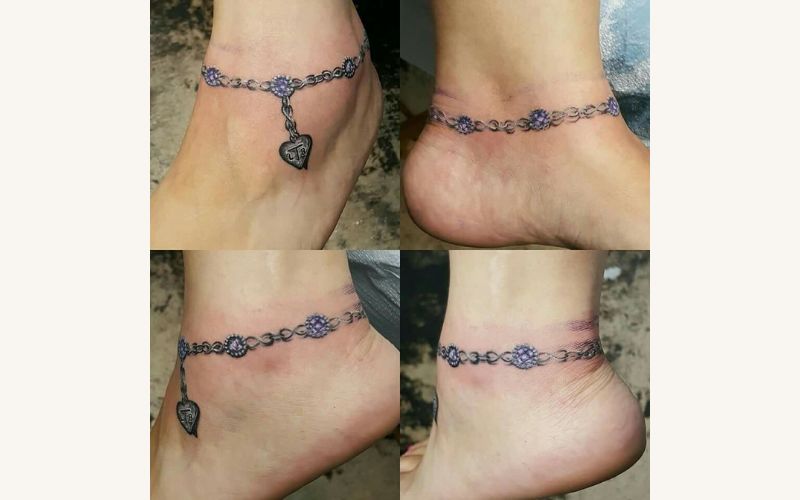 Tattoo mô phỏng chiếc vòng chân 